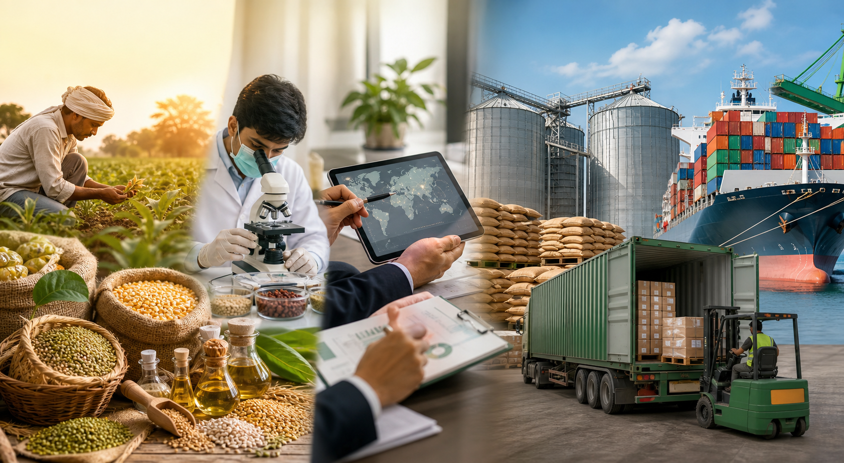 Agri supply chain from sourcing to export dispatch